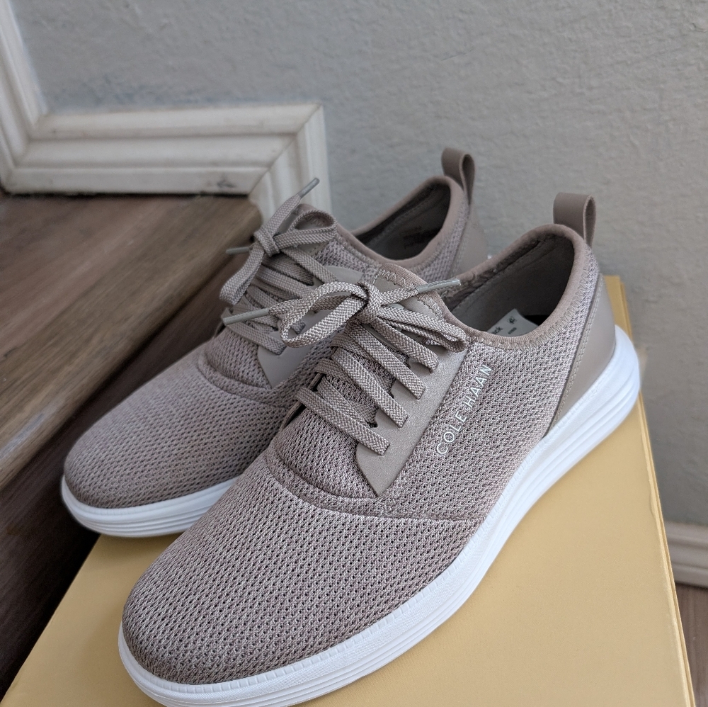 Cole Haan Grandsport Journey Knit Sneaker Men US 8 in Rock Ridge Optic White